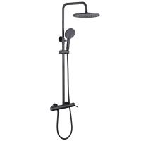 Душевая стойка ABBER Emotion AF8816BL с изливом, черный матовый