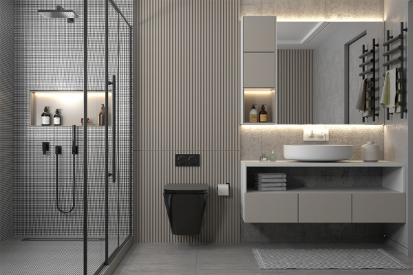 Комплект подвесной унитаз ABBER Rechteck AC1201MB черный матовый с инсталляцией AC0105 и кнопкой AC0120RG золото розовое